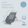 R-Go Tools laptopsteun R-Go Riser Basic, opvouwbare en verstelbare laptop-riser, aluminium, zilver