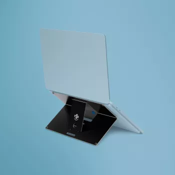 R-Go Tools laptopstandaard R-Go Riser Attachable, verstelbaar, geïntegreerd in je laptop, aluminium, zwart