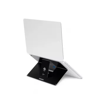 R-Go Tools laptopstandaard R-Go Riser Attachable, verstelbaar, geïntegreerd in je laptop, aluminium, zwart