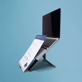 R-Go Tools laptopstandaard R-Go Riser Document, ergonomische, opvouwbare en verstelbare standaard met documenthouder, zwart