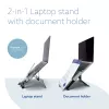 R-Go Tools laptopstandaard R-Go Riser Document, ergonomische, opvouwbare en verstelbare standaard met documenthouder, zwart