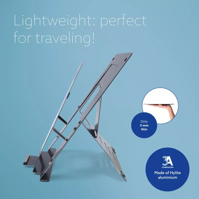 R-Go Tools laptopstandaard R-Go Riser Document, ergonomische, opvouwbare en verstelbare standaard met documenthouder, zwart