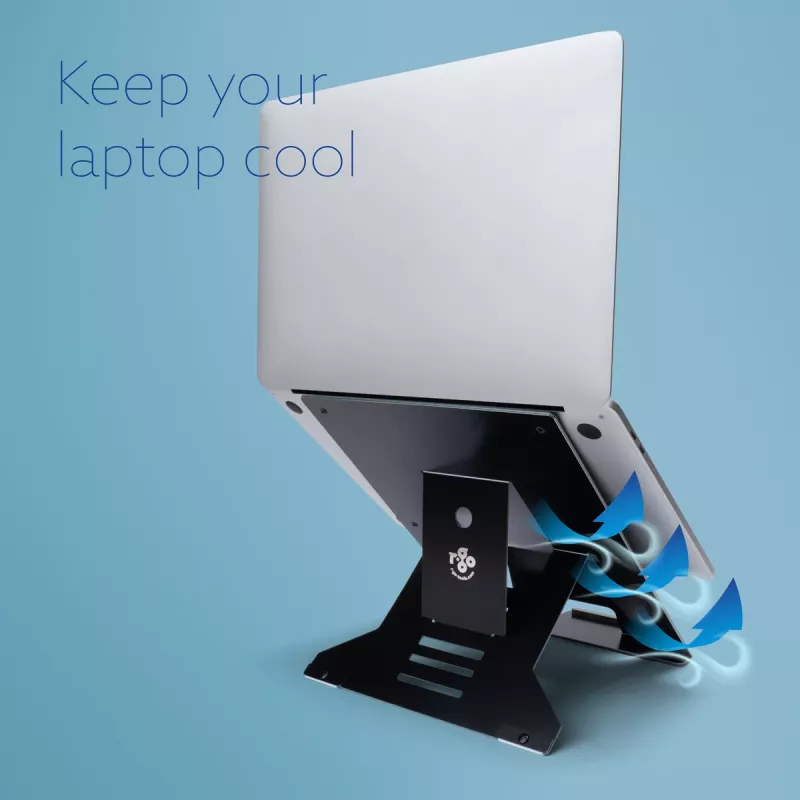 R-Go Tools laptopstandaard R-Go Riser Document, ergonomische, opvouwbare en verstelbare standaard met documenthouder, zwart