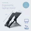 R-Go Tools laptopstandaard R-Go Riser Document, ergonomische, opvouwbare en verstelbare standaard met documenthouder, zwart