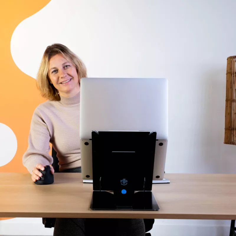R-Go Tools tablet- en laptopstandaard R-Go Riser Duo, geschikt voor 10–22 inch scherm, zwart