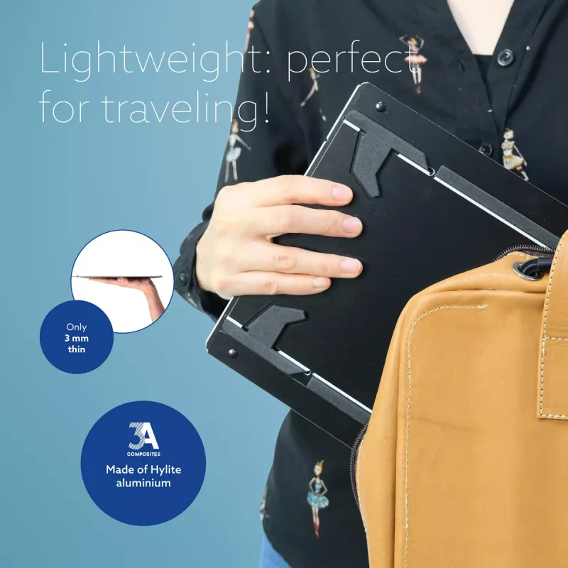 R-Go Tools tablet- en laptopstandaard R-Go Riser Duo, geschikt voor 10–22 inch scherm, zwart