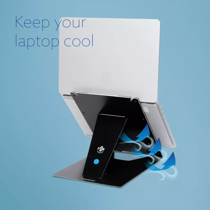 R-Go Tools tablet- en laptopstandaard R-Go Riser Duo, geschikt voor 10–22 inch scherm, zwart