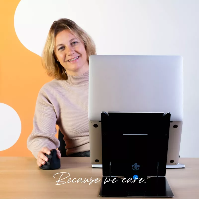 R-Go Tools tablet- en laptopstandaard R-Go Riser Duo, geschikt voor 10–22 inch scherm, zwart