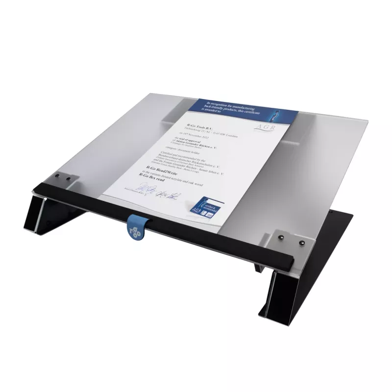 R-Go Tools documenthouder R-Go Read2Write, geschikt om te lezen en te schrijven, ergonomisch, met zachte schuim handpalmsteun, mat acryl