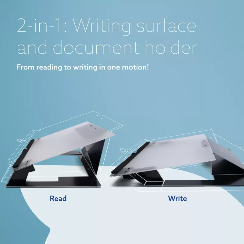 R-Go Tools documenthouder R-Go Read2Write, geschikt om te lezen en te schrijven, ergonomisch, met zachte schuim handpalmsteun, mat acryl