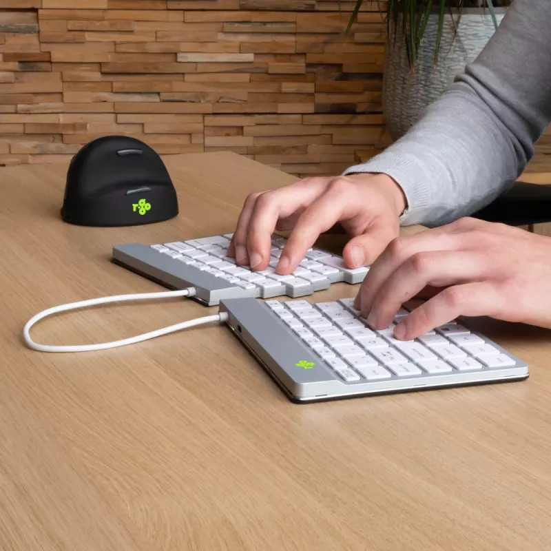 R-Go Tools Split Break RGOSBUKWLWH draadloos toetsenbord, UK-indeling, wit