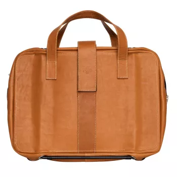 R-Go Tools Laptoptas R-Go Viva, volnerf leer, met geïntegreerde laptopstandaard, schouderband, 39,6 cm (15,6 inch), bruin