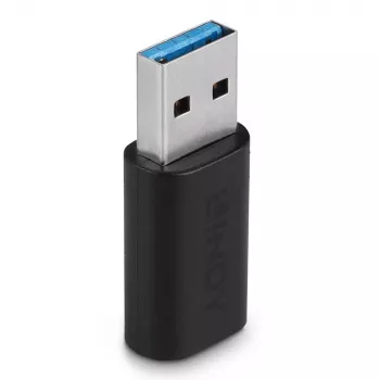 Lindy USB 3.2 Type-A naar C-adapter, USB 3.2 Type-A, USB 3.2 Type-C, Zwart