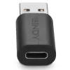 Lindy USB 3.2 Type-A naar C-adapter, USB 3.2 Type-A, USB 3.2 Type-C, Zwart