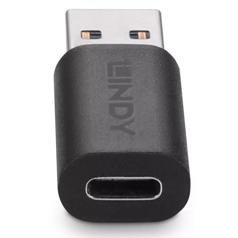 Lindy USB 3.2 Type-A naar C-adapter, USB 3.2 Type-A, USB 3.2 Type-C, Zwart