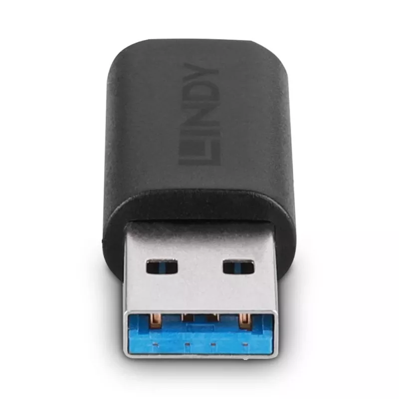 Lindy USB 3.2 Type-A naar C-adapter, USB 3.2 Type-A, USB 3.2 Type-C, Zwart