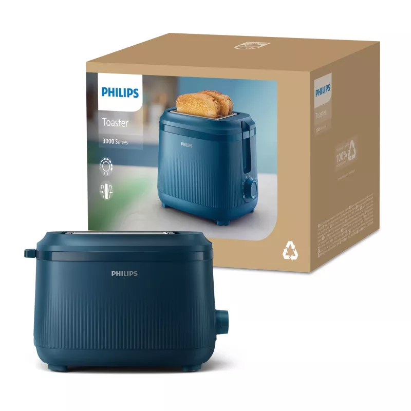 Philips 3000 serie HD2511/70 Toaster 8 2 sneetjes 830 W Blauw
