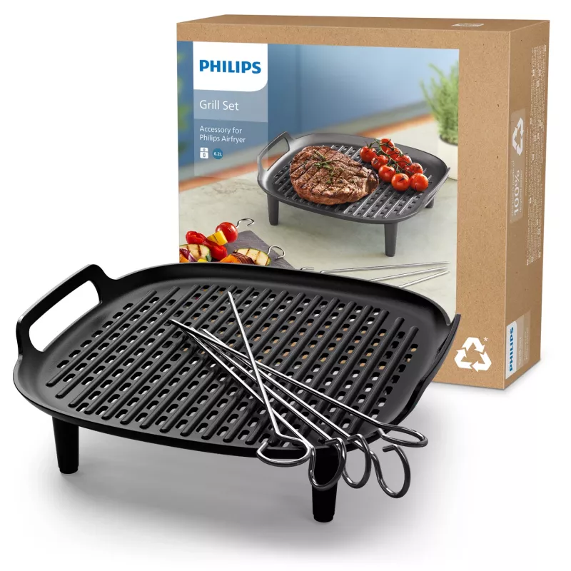 Grillplaat & spiesen Philips accessoire voor Airfryer 6,2 L