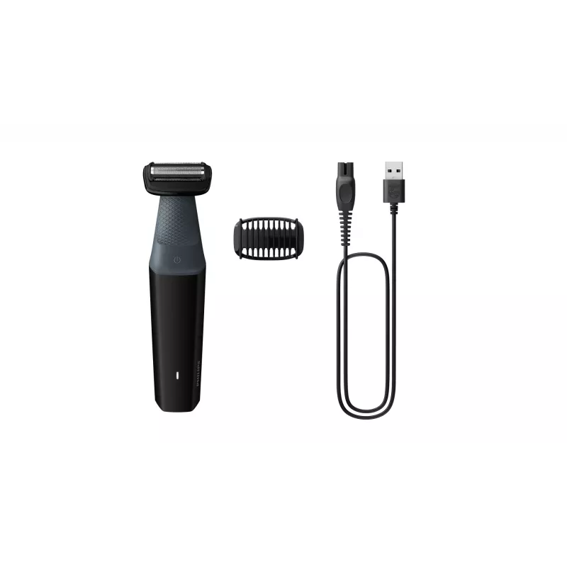 Lichaamstrimmer Philips BODYGROOM Series 3000 BG3017/01 spatwaterdicht Zwart Grijs