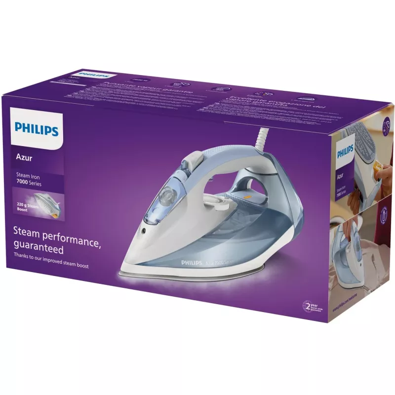 Stoomstrijkijzer Philips 7000-serie DST7011/20 — 2600 W, 0,3 l tank, SteamGlide Plus zoolplaat, verticale stoom