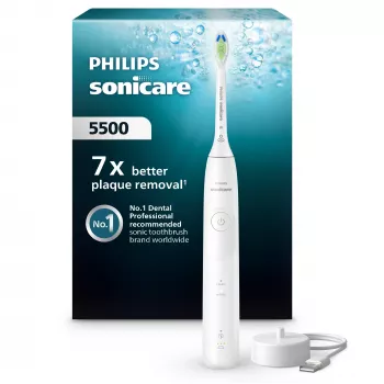 Philips Sonicare Series 5500 HX7110/01 Sonische tandenborstel – 62.000 min⁻¹, 2 modi, Li-Ion oplaadbaar, wit