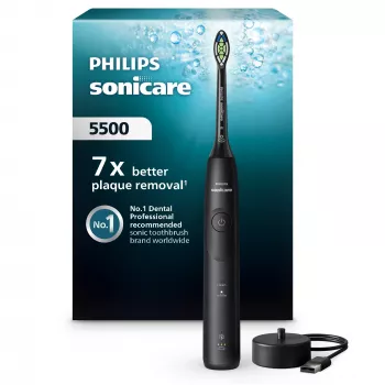 Philips 5500 Sonische tandenborstel HX7111/01 — 62.000 bewegingen/min., 2 modi, druksensor, oplaadbaar, zwart