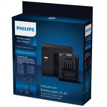 Accu Philips XV1797 voor steelstofzuiger, zwart