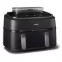 Heteluchtfriteuse Philips 5000 Serie NA551/00 — 9 l inhoud, 2300 W, touchbediening, LED-display, zwart/zilver