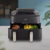 Heteluchtfriteuse Philips 5000 Serie NA551/00 — 9 l inhoud, 2300 W, touchbediening, LED-display, zwart/zilver