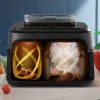 Heteluchtfriteuse Philips 5000 Serie NA551/00 — 9 l inhoud, 2300 W, touchbediening, LED-display, zwart/zilver