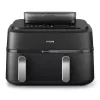 Heteluchtfriteuse Philips 5000 Serie NA551/00 — 9 l inhoud, 2300 W, touchbediening, LED-display, zwart/zilver