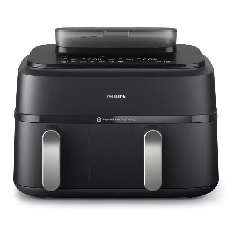 Heteluchtfriteuse Philips 5000 Serie NA551/00 — 9 l inhoud, 2300 W, touchbediening, LED-display, zwart/zilver