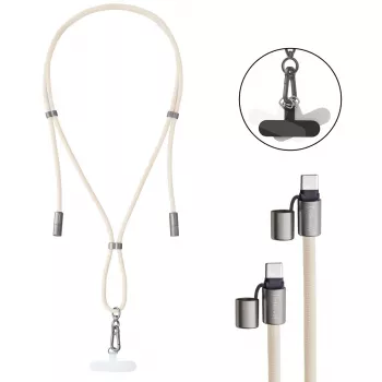 USB-kabel Intenso telefoonketting 1,65 m USB-C beige