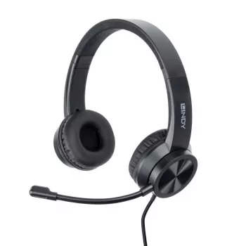 Headset Lindy USB-C Office Headset bedraad 20-20000 Hz 1,95 m zwart
