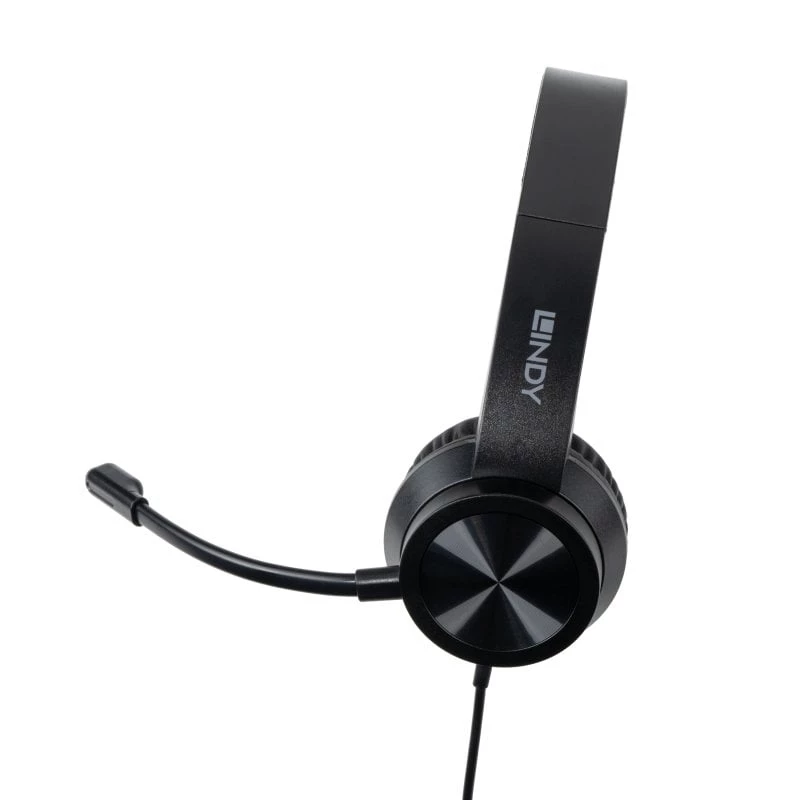 Lindy 20439 USB-C-kantoorheadset met USB-A-naar-USB-C-adapter