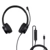 Lindy 20439 USB-C-kantoorheadset met USB-A-naar-USB-C-adapter
