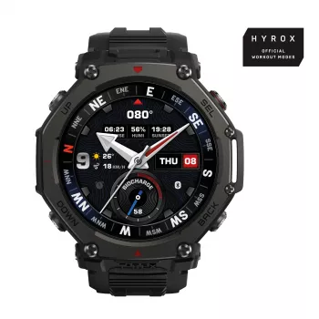 Amazfit T-Rex 3 Pro 3,81 cm (1,5 inch) AMOLED 48 mm digitaal 480 x 480 pixel touchscreen zwart wifi GPS (satelliet)