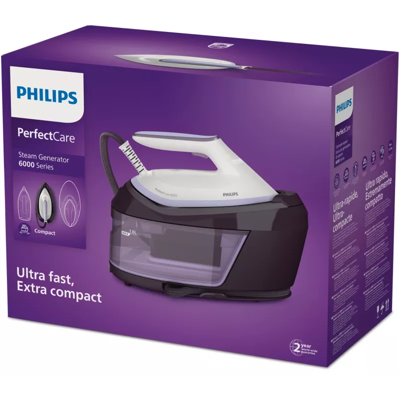 Stoomstrijkstation Philips PSG6024/30 — 2400 W, 500 g/min stoomstoot, 1,8 L tank, SteamGlide Plus-strijkzool