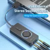Vention USB 2.0 externe stereo-geluidsadapter met volumeregeling 0,15 M zwart ABS
