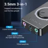 Vention USB 2.0 externe stereo-geluidsadapter met volumeregeling 0,15 M zwart ABS