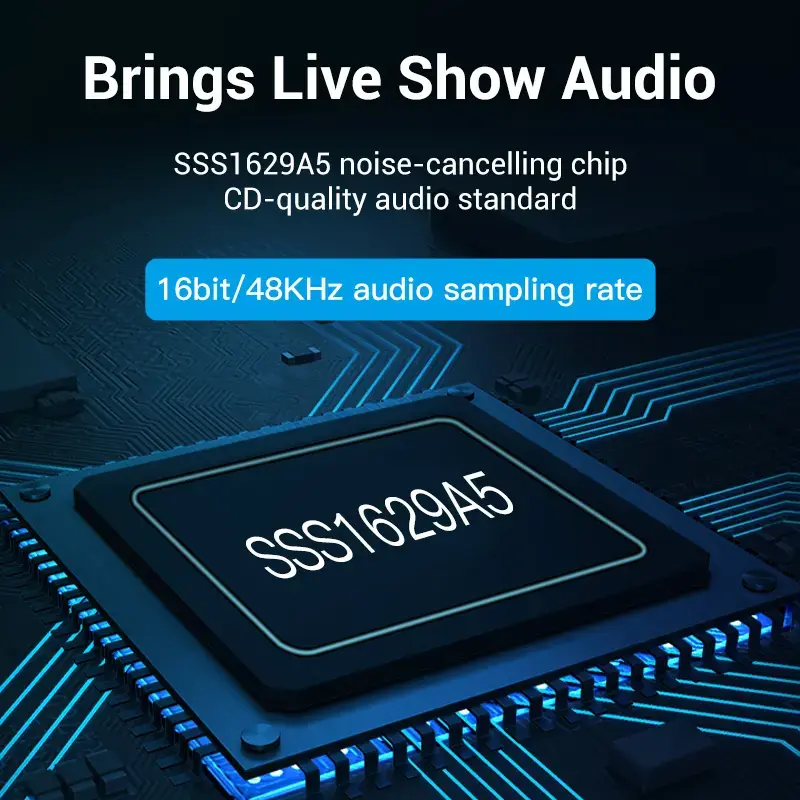 Vention USB 2.0 externe stereo-geluidsadapter met volumeregeling 0,15 M zwart ABS