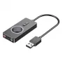 Vention USB 2.0 externe stereo-geluidsadapter met volumeregeling 0,15 M zwart ABS