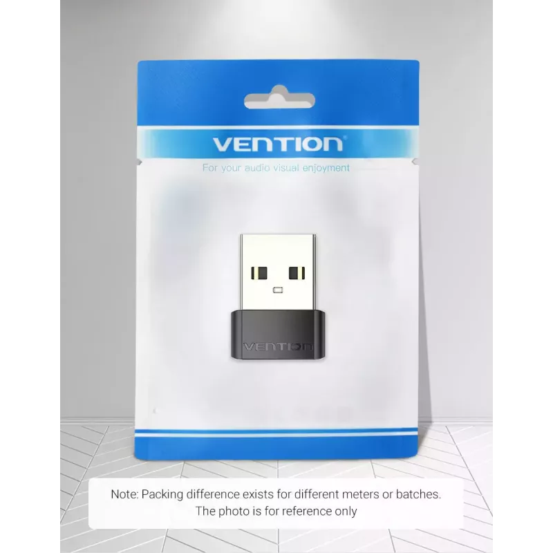 USB-adapter Vention CDWB0 USB 2.0 stekker naar USB-C bus zwart PVC
