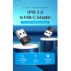 USB-adapter Vention CDWB0 USB 2.0 stekker naar USB-C bus zwart PVC