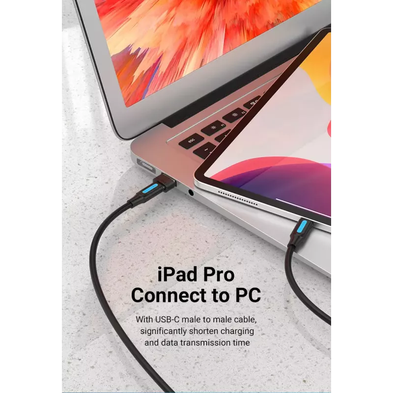 USB-adapter Vention CDWB0 USB 2.0 stekker naar USB-C bus zwart PVC