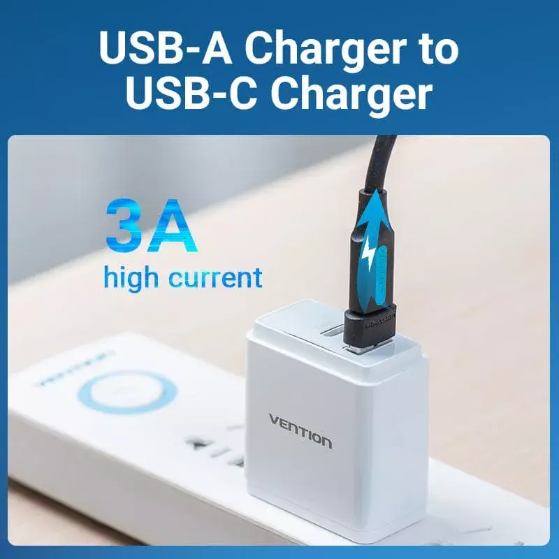 USB-adapter Vention CDWB0 USB 2.0 stekker naar USB-C bus zwart PVC