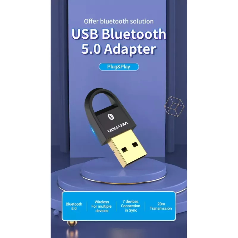 USB Bluetooth 5.0 adapter Vention CDSW0 bedrade connectiviteit