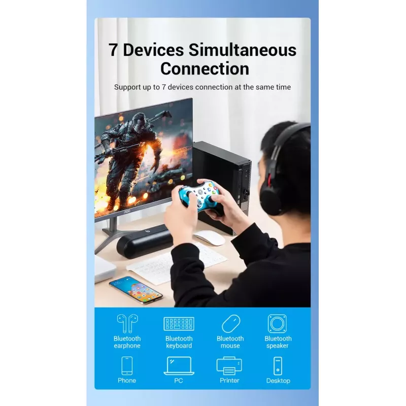 USB Bluetooth 5.0 adapter Vention CDSW0 bedrade connectiviteit