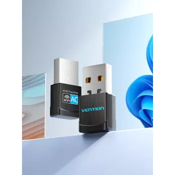 Vention USB Wi-Fi dualband-adapter 2,4G/5G zwart draadloos USB 433 Mbit/s