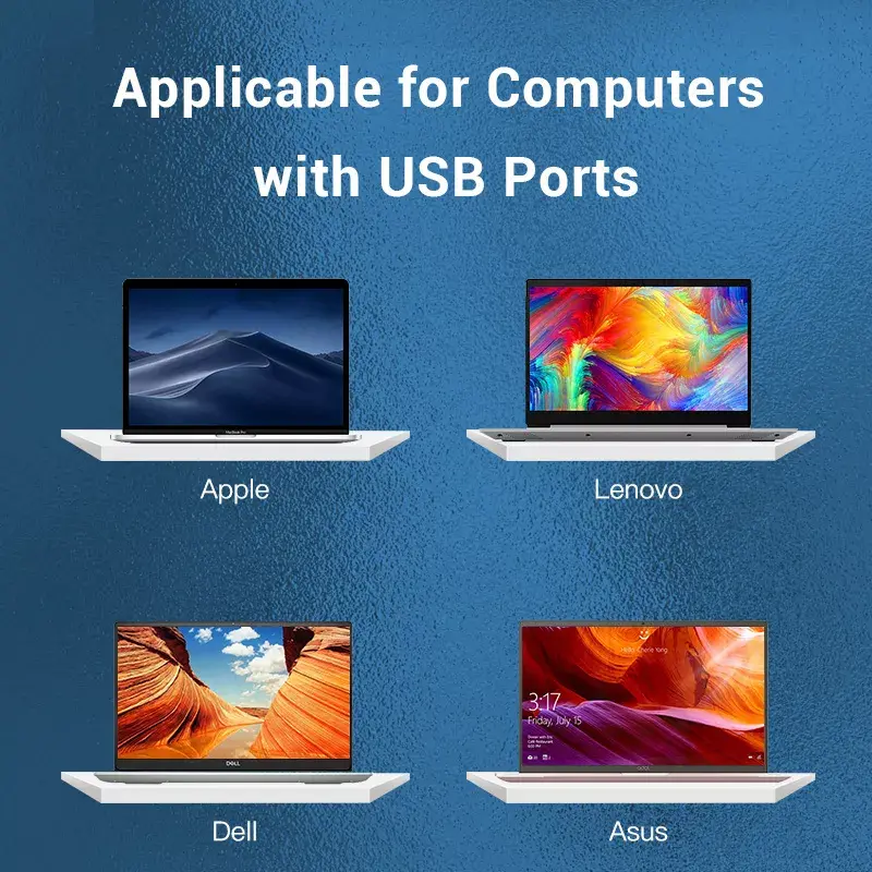 USB 2.0 hub Vention 3-poorts met 100M Ethernet adapter, USB 2.0 host, 4 poorten, zwart